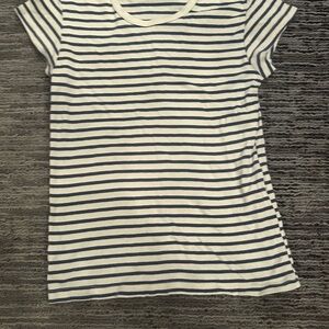 Brandy Melville Navy and White Striped Tee